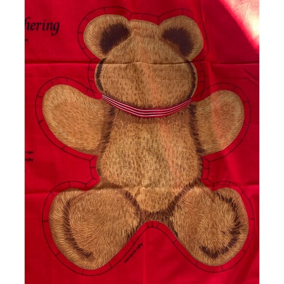 Hallmark Cards A Christmas Gathering Teddy Bear Fabric 19x16 Panel Sew & Stuff - Picture 2 of 8